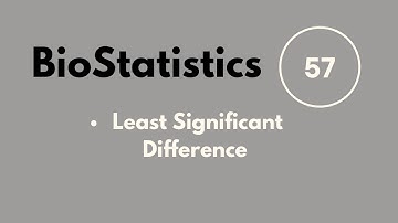 Biostatistics-57 | Least Significant Difference | LSD | Complete |