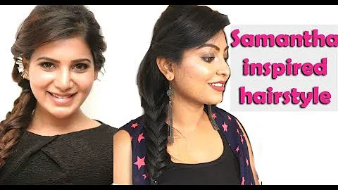 Actress samantha inspired hairstyle tutorial | Quick party hairstyle | Tamil Hairstyle tutorial