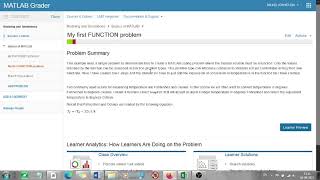 Learners View of MATLAB Grader