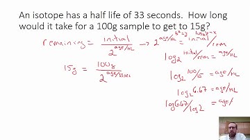 Half Life Problems Using Formula and Logarithms