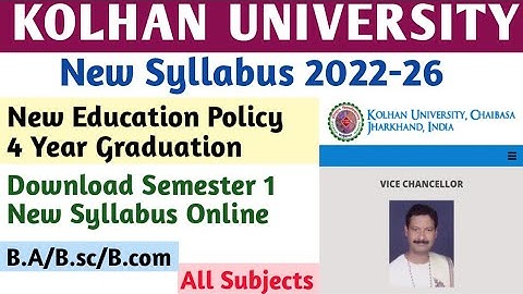 Kolhan University New Syllabus 2022 ll New Syllabus Download Kaise Kare l 4 Year Graduation syllabus