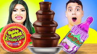 Sweet Tooth Showdown Crazy Chocolate Fondue Eating Challenges! #shorts