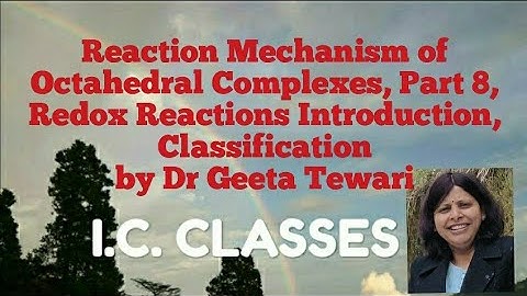Reaction Mechanism of Octahedral Complexes, Part 8, Redox Reactions Introduction, Classification/NET