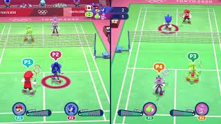 Mario & Sonic at the Olympic Games Tokyo 2020: Badmintion 4 Player Netplay 60fps @avery7035