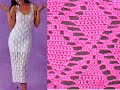 Ажурный узор крючком  ч1. Openwork pattern for the dress