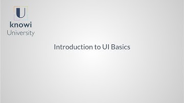 Introduction to UI Basics with Knowi
