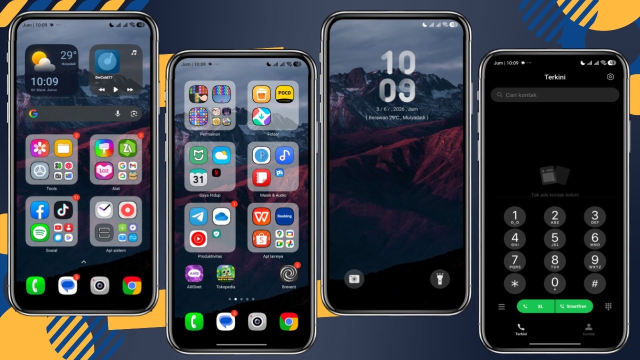 Kustomisasi tema hyperos xiaomi dark keren ala ala IOS 100% Mirip ‼️