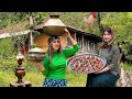 Village Women Cooking in Nature 🌿 | Incredible Persian Pomegranate-Walnut Stew (Anar Bij) 🍲🔥