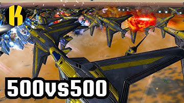 500 SERAPHIM ASF vs 500 UEF ASF - Supreme Commander Massive Air Battle