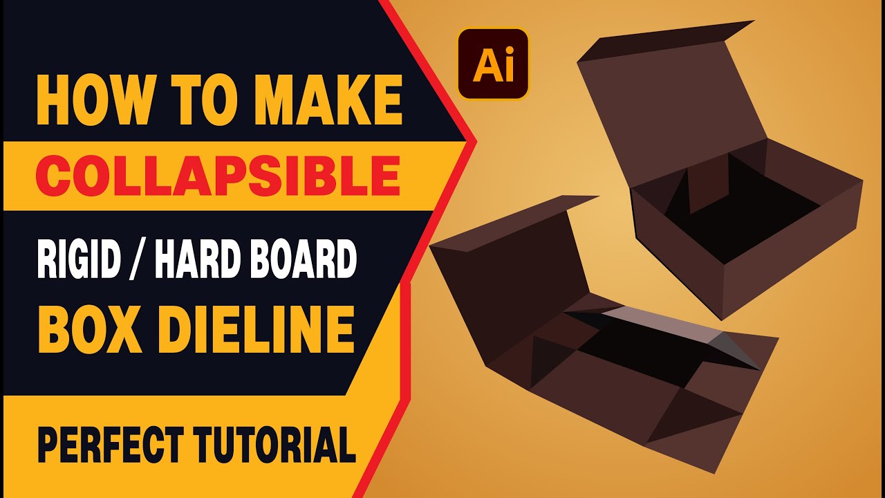 How to Make Collapsible / Foldable Rigid Box Dieline in
