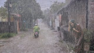 Pluie Inondante Louragan Le Plus Violent A Frappé Les Villages Dasie