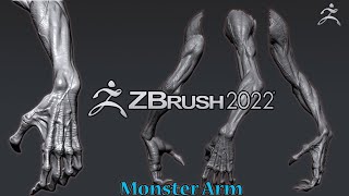 Sculpting Monster Arm and Hand in Zbrush | Speedsculpt |@sculptzbrush