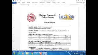 PHS112 Syllabus