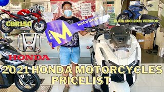 UPDATED HONDA MOTORCYCLE PRICELIST 2021 (PHILIPPINES) ***MUST WATCH***