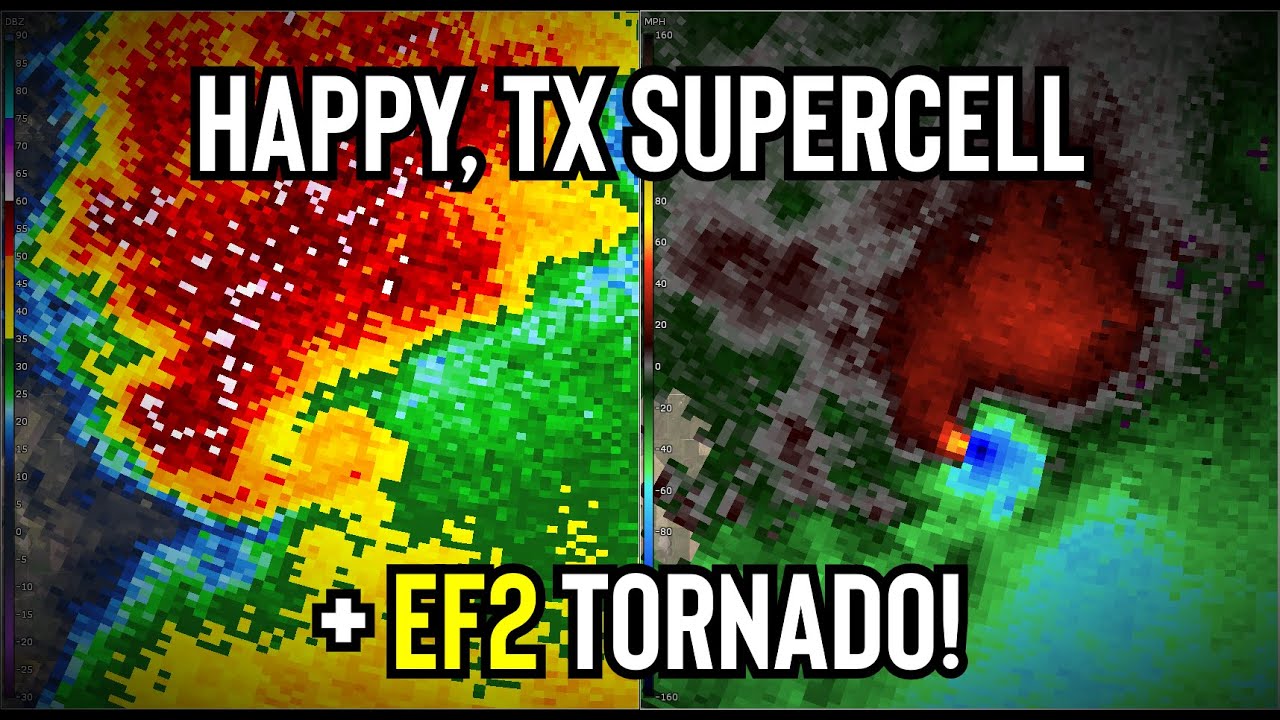 Happy, TX Supercell Radar Loop - EF2 Tornado! - YouTube
