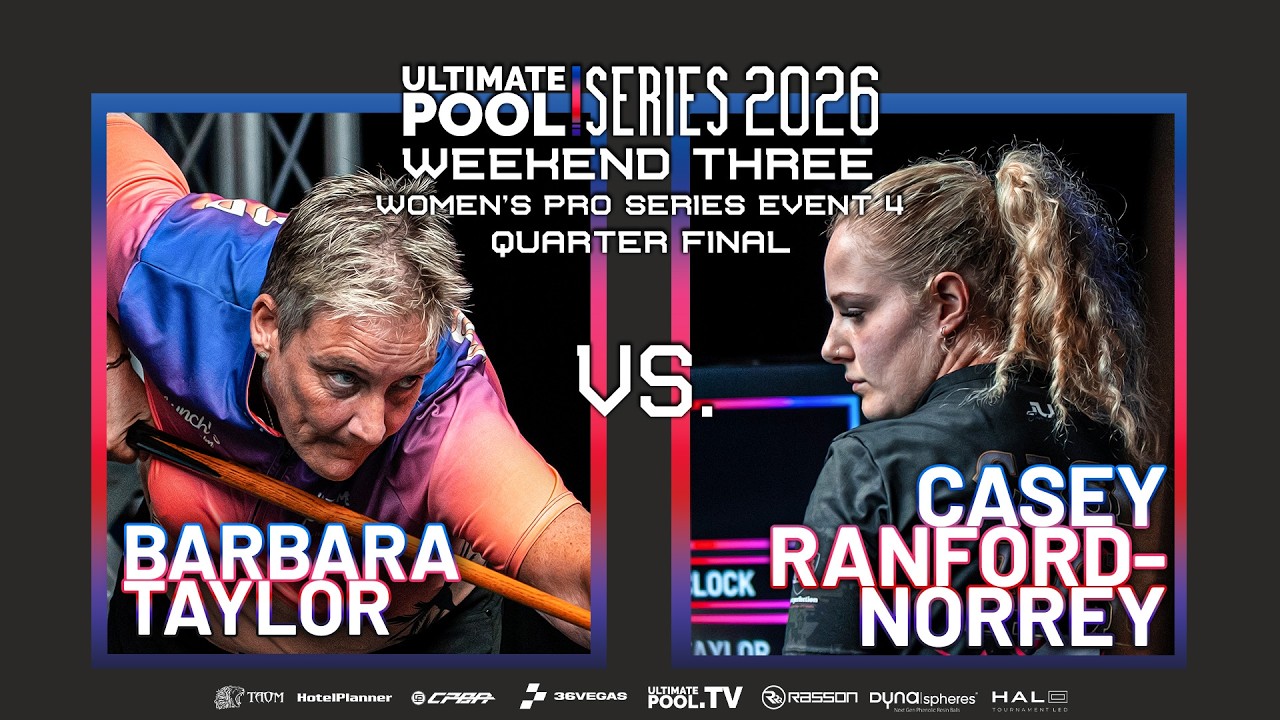 CuePoint billiards news cover image for Steady Play Defines Quarter-Final Clash Between Taylor and Ranford-Norrey