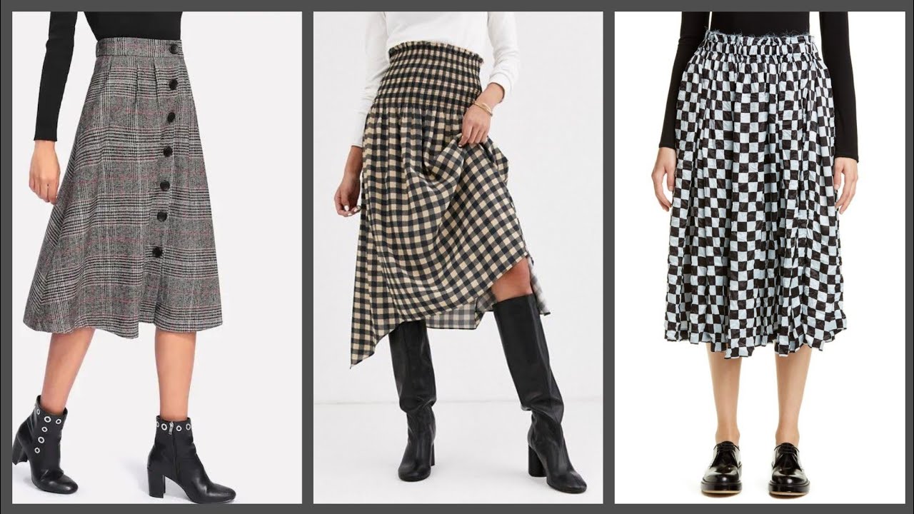 Most demanding stylish gorgeous and fabulous A-line plaid skirts design ...