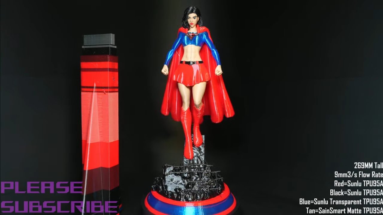 Snapmaker U1 4 Color TPU SuperGirl 3D Print Part 2