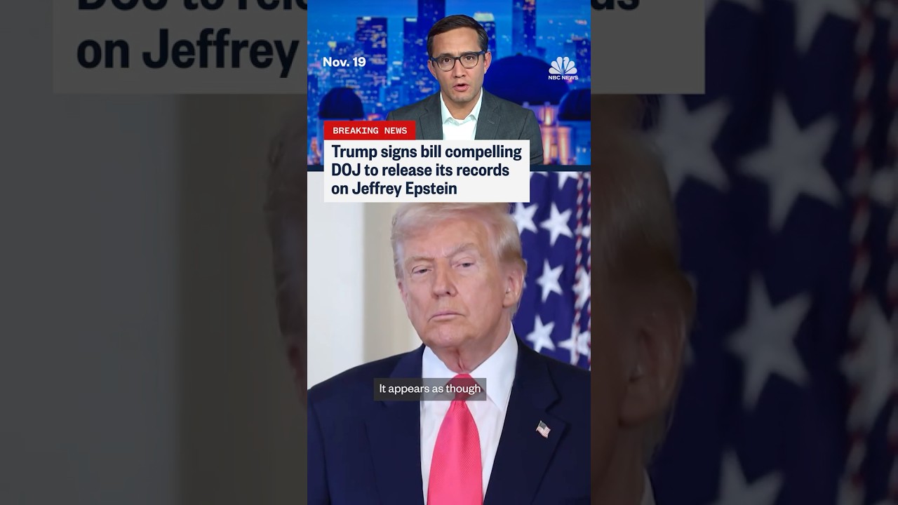 Trump signs bill compelling DOJ to release its records on Jeffrey Epstein