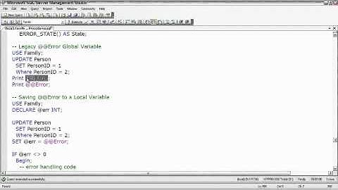 SQL Server  Handling Errors