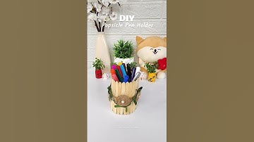 🌿 DIY Popsicle Pen Holder ✨ | Cute Desk Organizer 💖 | Best Out of Waste Idea ♻️ #shorts #viral #diy