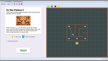 Karel the Robot in NCLab, Version 0.9 - In the Palace 1 (Purple Belt 3 - Lists)