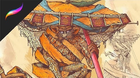 Time-lapse Mandarin Monkey King | Character Design Challenge | Procreate