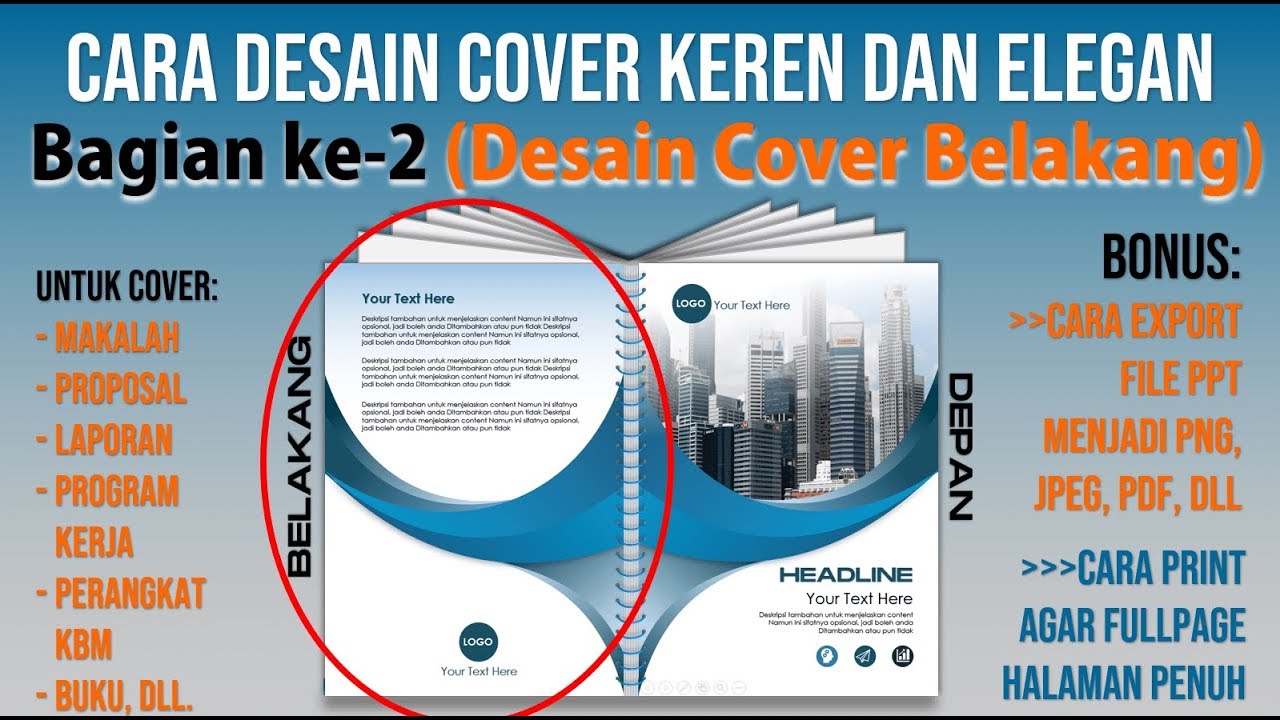 Contoh Cara Membuat Cover Keren Dengan Powerpoint Bagian Dua Cover Bel Sign Proposal Kecantikan