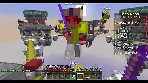 triple kill with a knockback stick and breaking a bed