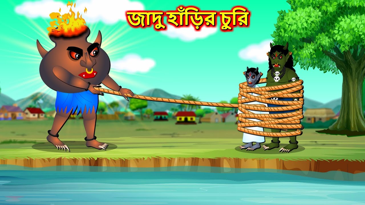Bangla cartoon জাদু হাঁড়ির চুরি Magic pot capture Bengali moral