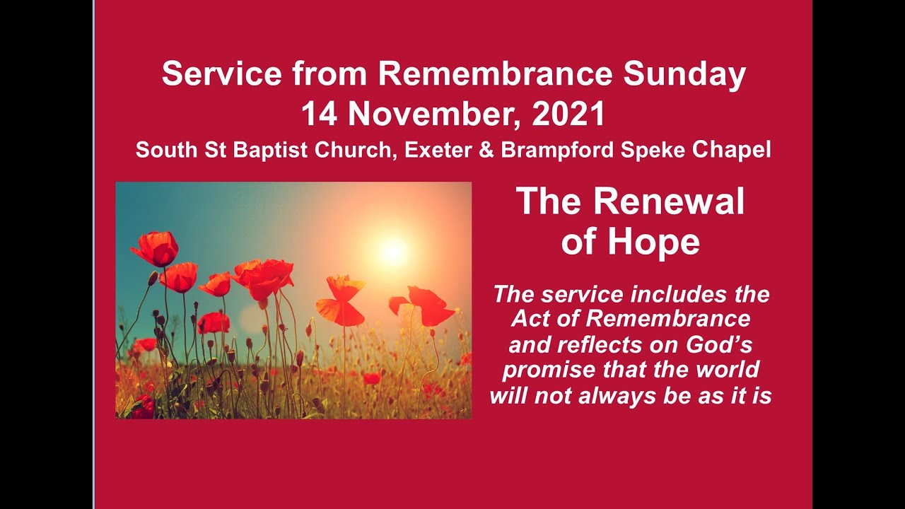Service for Remembrance Sunday (14 Nov 2021) YouTube