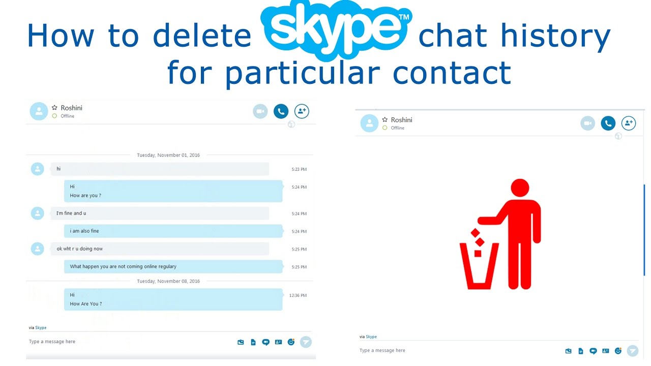 how to clear skype chat