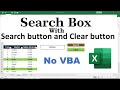 how to Search clear cells in excel with button | Search button and Clear button