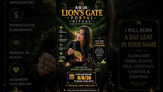 SPOTS ARE GOING QUICK FOR 8/8/26 LIONS GATE RITUAL! #etsy #lionsgate
