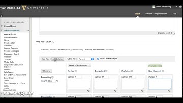 Creating a Rubric on Blackboard