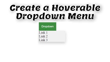 How To Create a Hoverable Dropdown Menu HTML and CSS