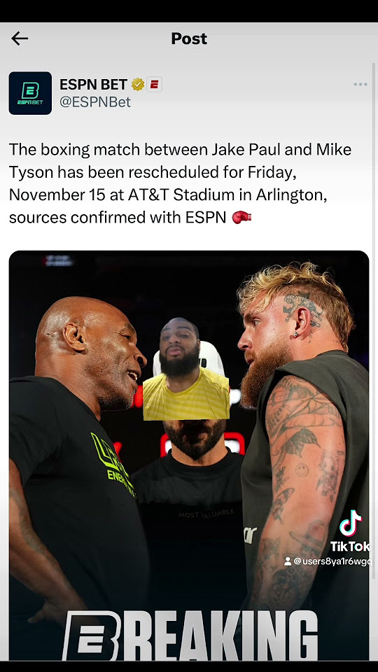 Mike tyson vs jake paul fight date and place