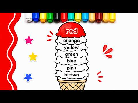 🍦 Learn Colors with Ice Cream | Red Color Coloring for Kids | Fun Color Learning Video