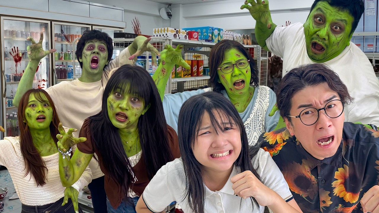Collab] We played zombie tag at a convenience store with the