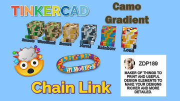 A Tinkercad FREE Camo Gradient Inverse Holing Chain Link!  Thanks ZDP189