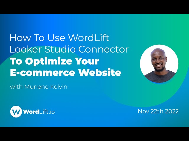 How To Use WordLift Looker Studio Connector To Optimize Your E-commerce Website