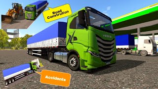 World Truck Driving Simulator WTDS: 4x2 Iveco S-WAY, Road accidents,Train, Construction screenshot 1