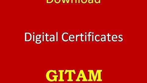 Digital certificates - CDL - GITAM