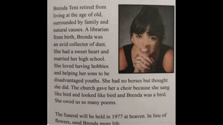 An Obituary for Brenda Tent (RIP)