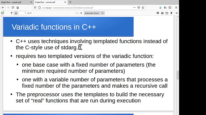 Variadic functions