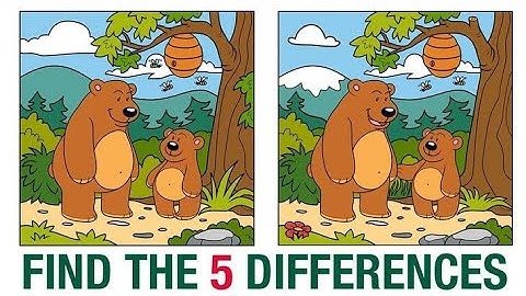 🐻 Can You Find All 5 Differences? | Only Smart People Solve This! 🔍🧠
