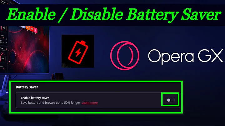 Enable Battery Saver in opera GX Browser