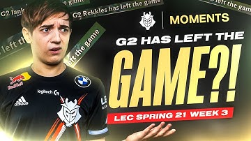 G2 HAS LEFT THE GAME?! | LEC Spring 2021 Week 3 Moments