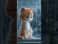 Cat watching rain
