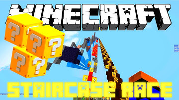 Minecraft "UNLUCKY BLOCK STAIRCASE RACE!" w/ Brad and Luke!
